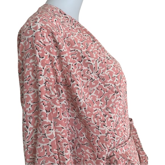 NWT ISABEL MARANT Alexandra Silk Pink Floral Print Midi Wrap Dress Pleated 38/6 - Picture 14 of 16